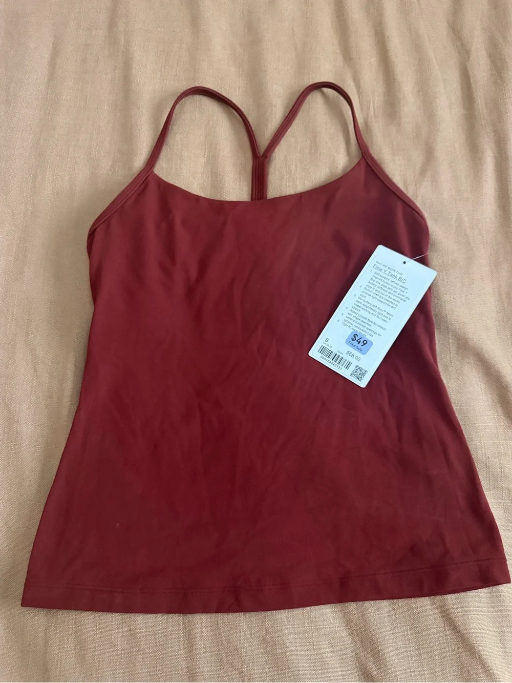 lululemon athletica Flow Y Tank — Cranberry Charm, Size S
